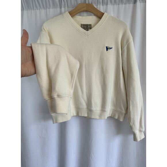 Cutter & Buck Sweater Pullover V-neck 100% Cotton Nautical Beachy Size Womens L - Picture 2 of 10